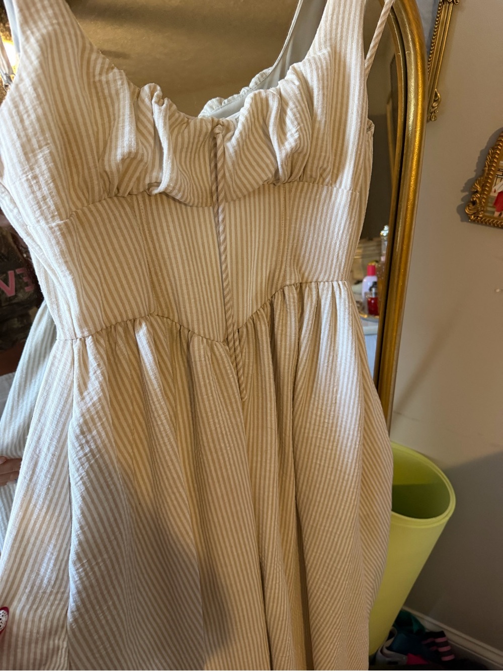 Workshop Republic Clothing Cream and White Striped Sundress - Picture 2 of 4
